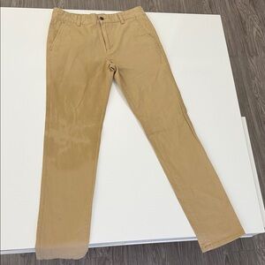 PAVINI MENS KHAKI SLIM FIT SKINNY COTTON PANTS 30 X 32 VERY NICE